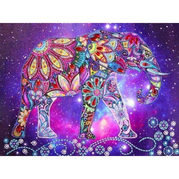 5D Kit Broderie Diamants/Diamond Painting Éléphant